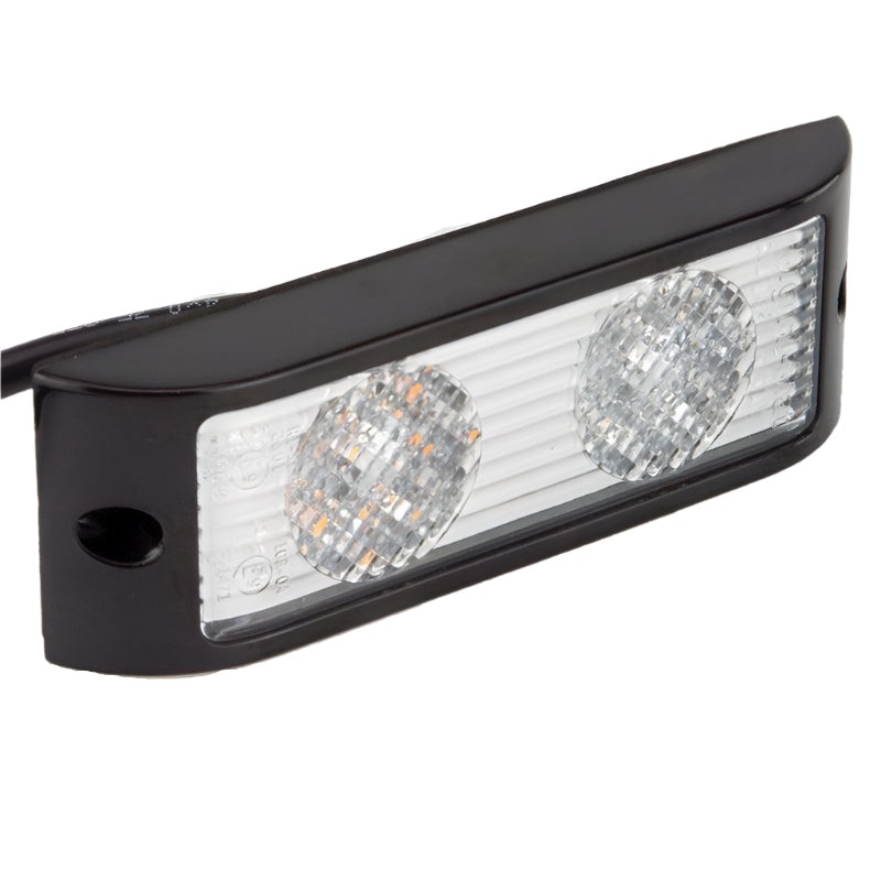 Black Bezel Clear Lens Small Rectangular LED Stop Tail Indicator Lamps 120mm