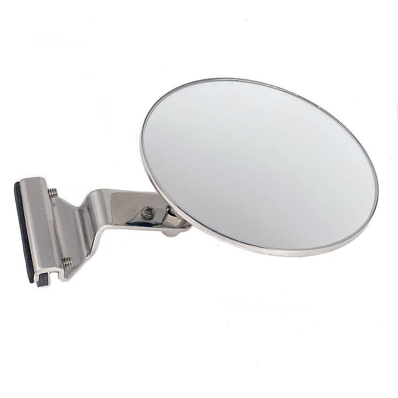 Round Clip On Mirror With Flat Plate Mounting