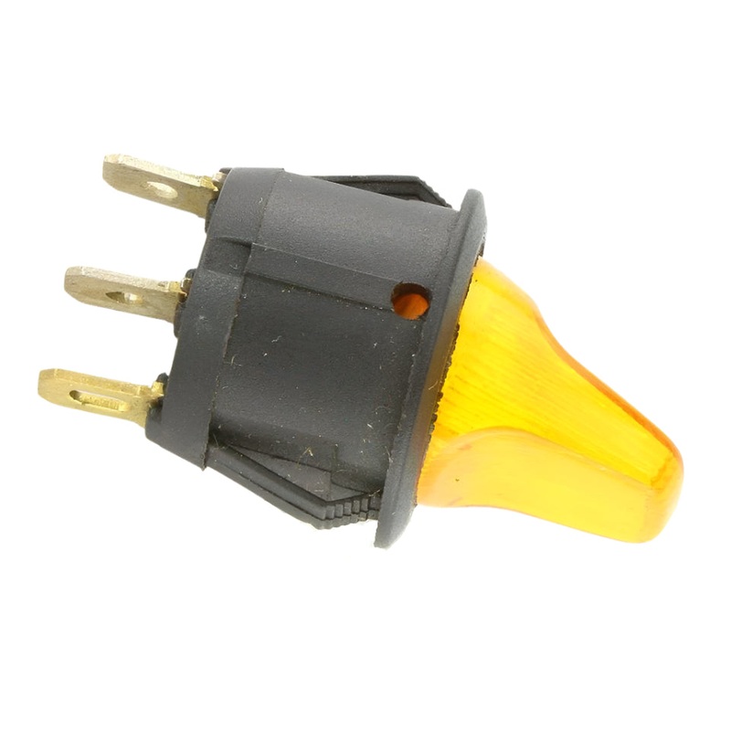 Round Toggle Switch Illuminated Amber