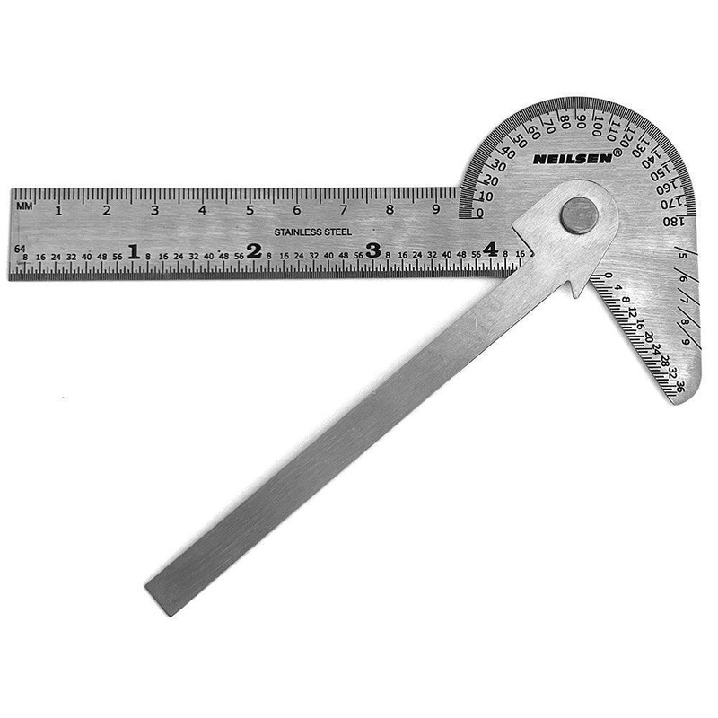 Rule and Protractor Angle Finder Multi Gauge