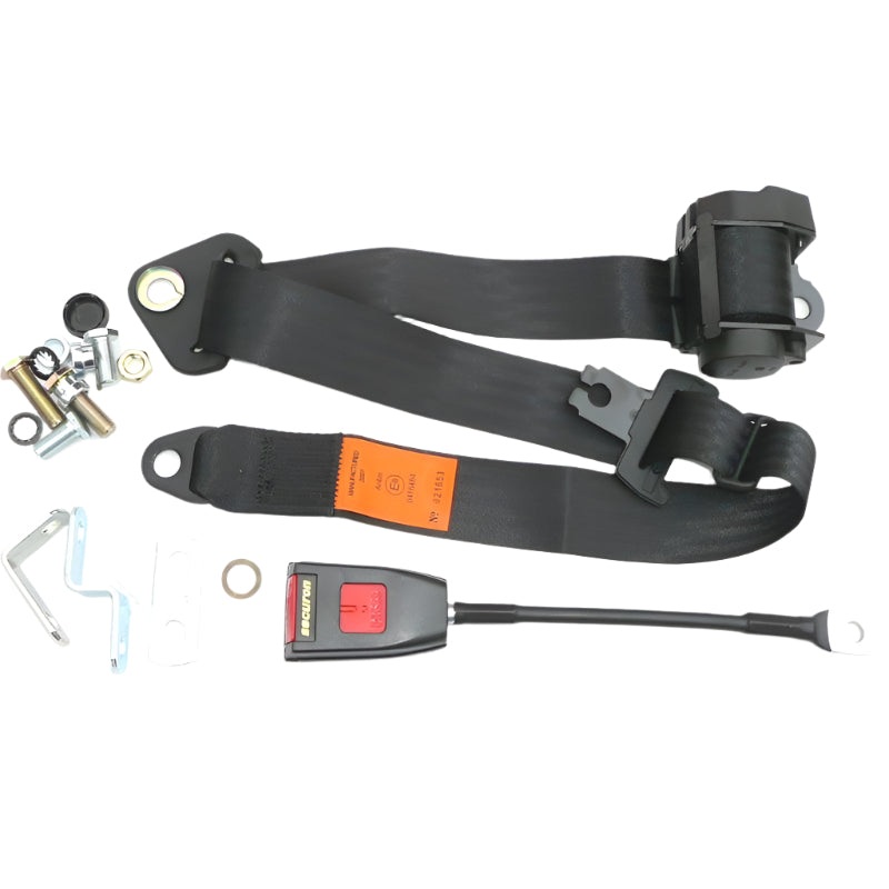 Securon Retractable Seat Belt Long Stalk Buckle Black