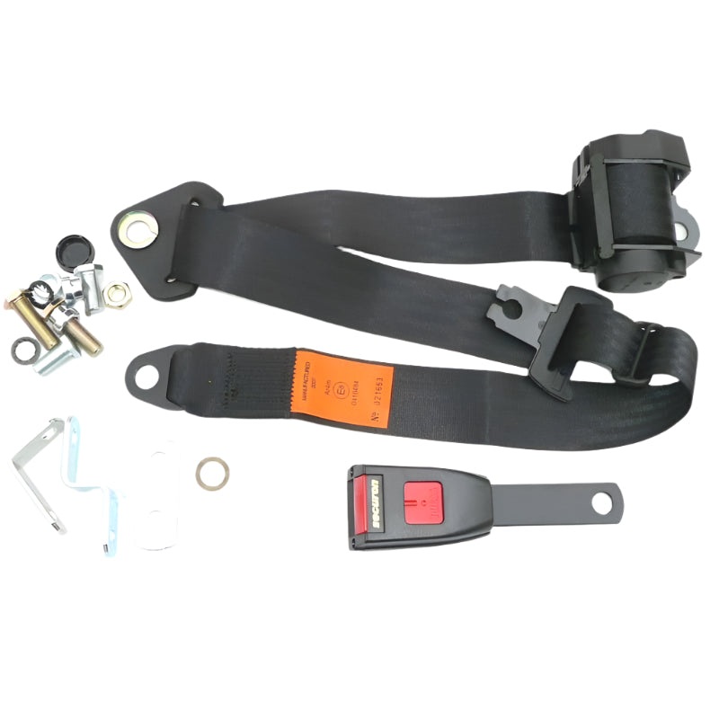 Securon Retractable Seatbelt Short Stalk Buckle Black