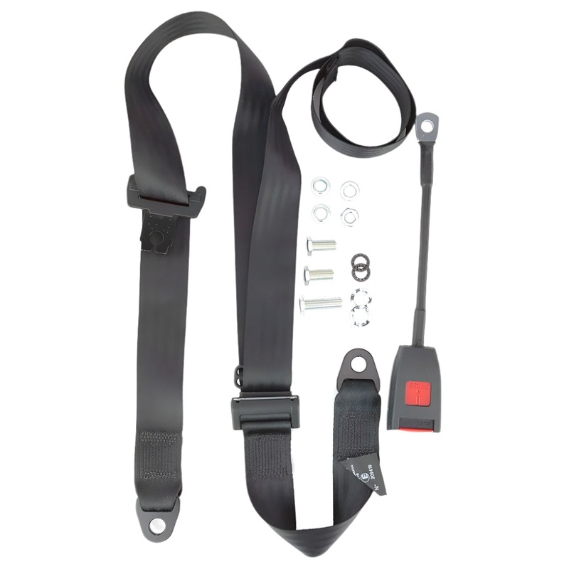 Securon Static Adjustable Seatbelt Long Stalk Buckle Black