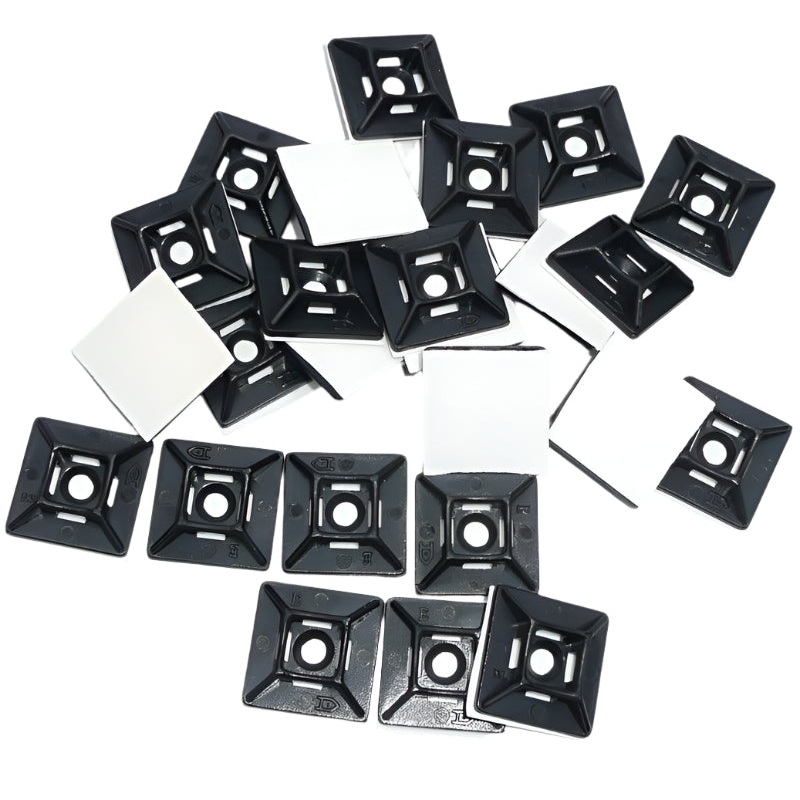 Self Adhesive Cable Tie Bases 28mm Square Pack Of 25