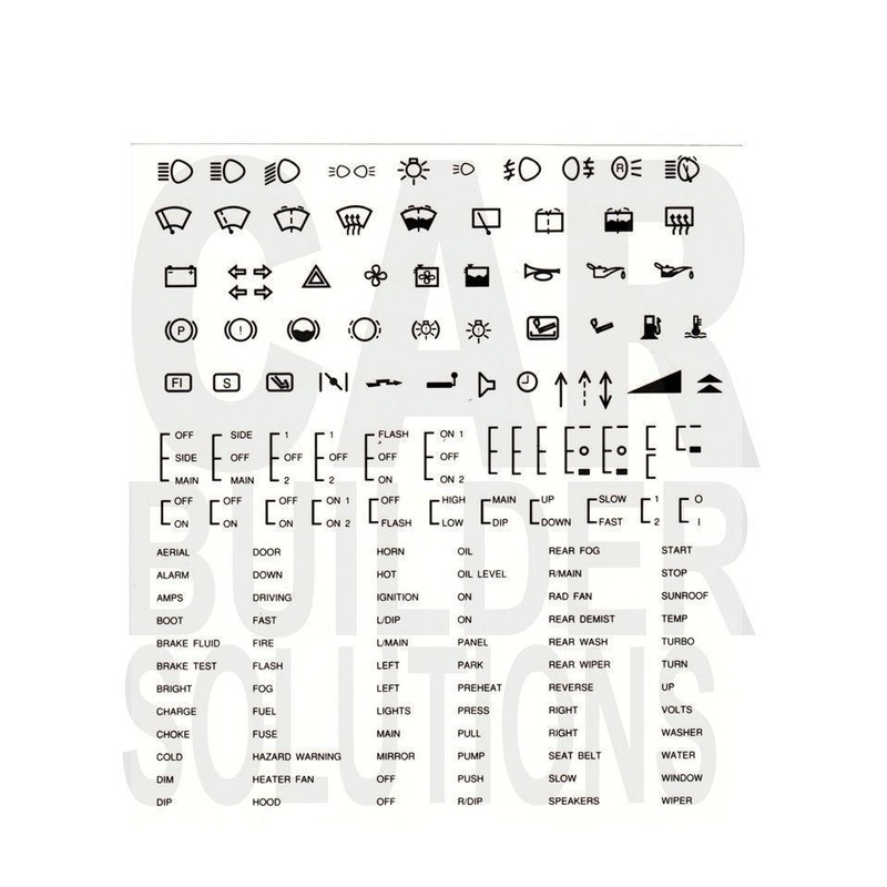 Self Adhesive Switch Legend Sheet Black Text