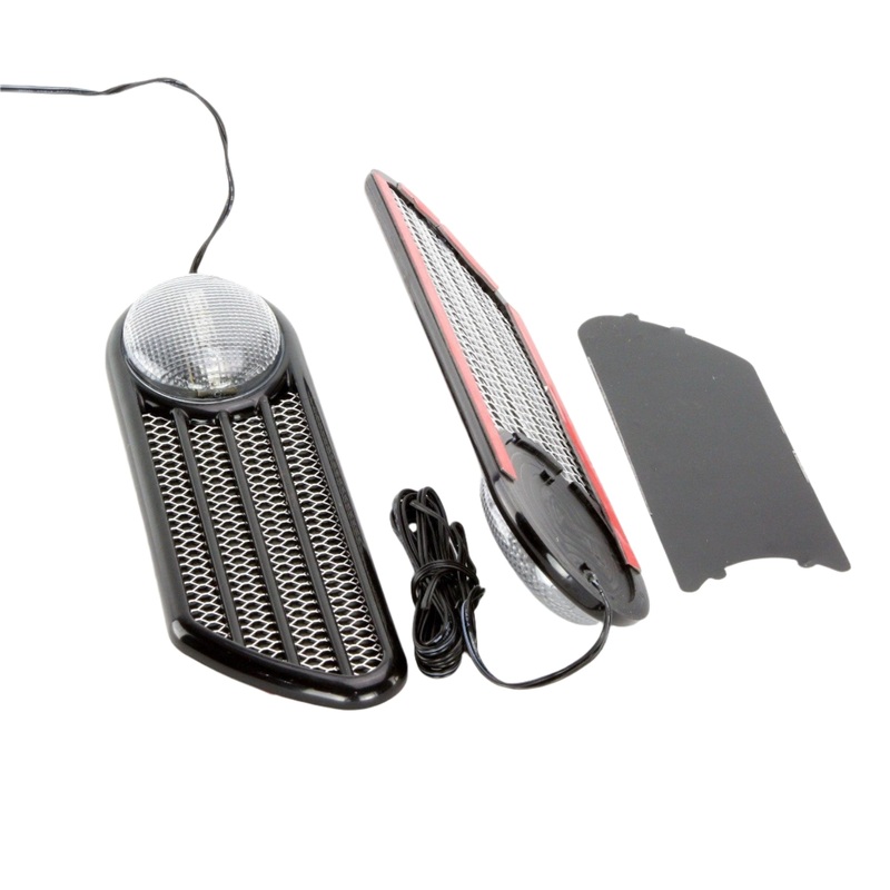 Side Repeater Vents With Orange LED Repeaters 205mm