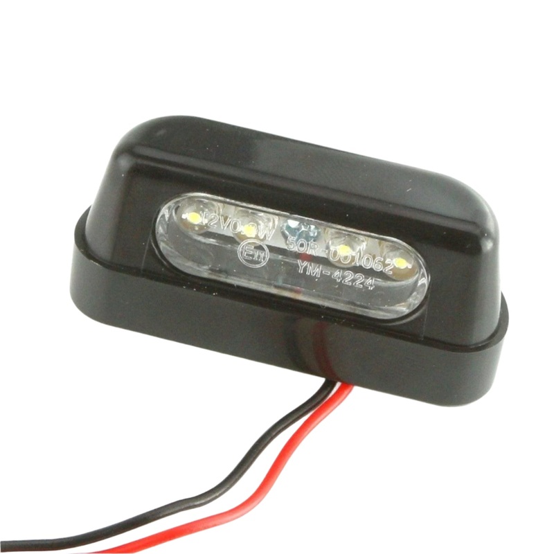 Small Black LED Rear Number Plate Light 55mm