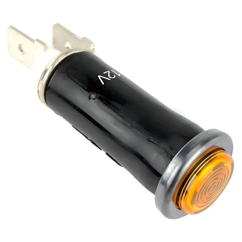 Small Blacked Chrome Bezel Amber Warning Light