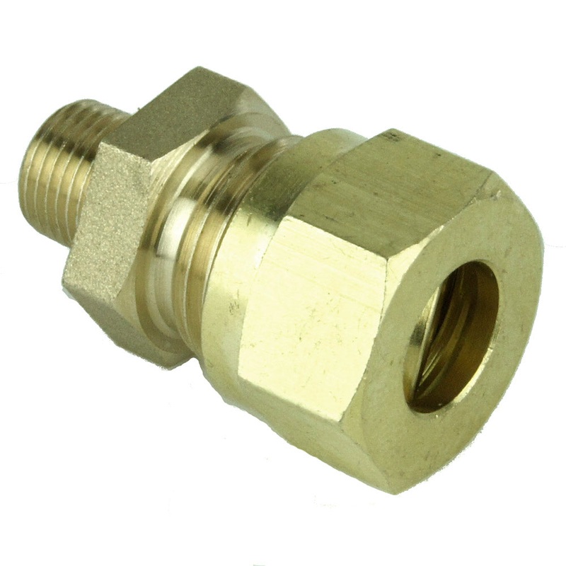 1/8" NPT Brass Compression Union For 8mm Copper or Steel Pipe