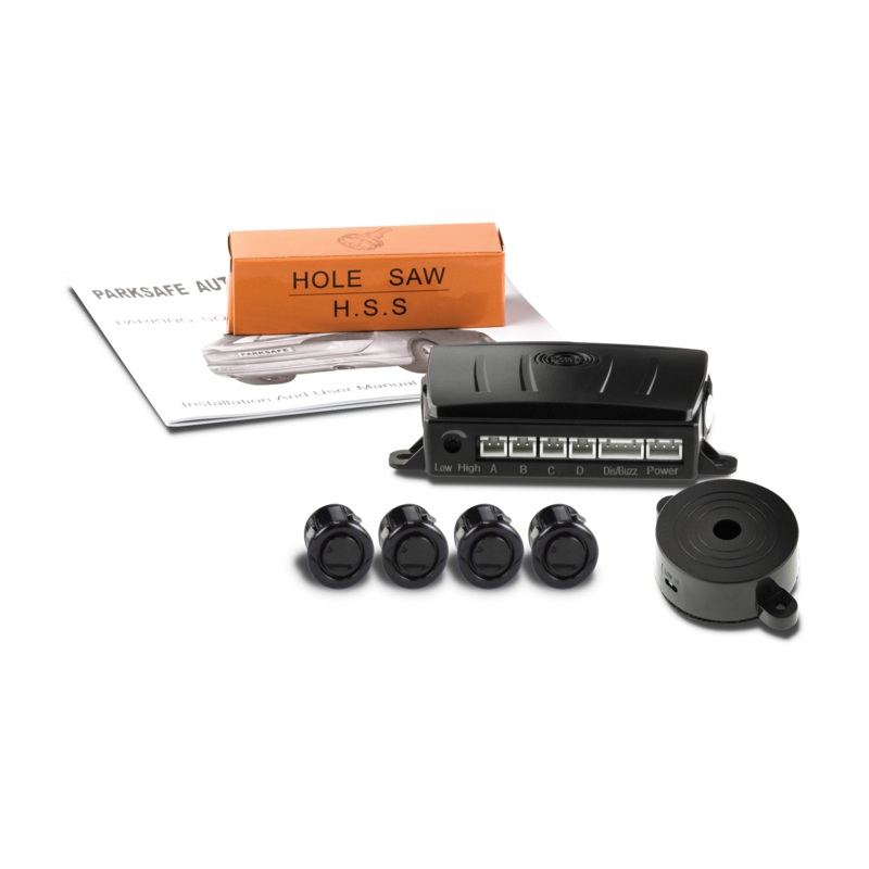 4-Sensor Rear Parking Sensor Kit - Gloss Black (19mm Heads)