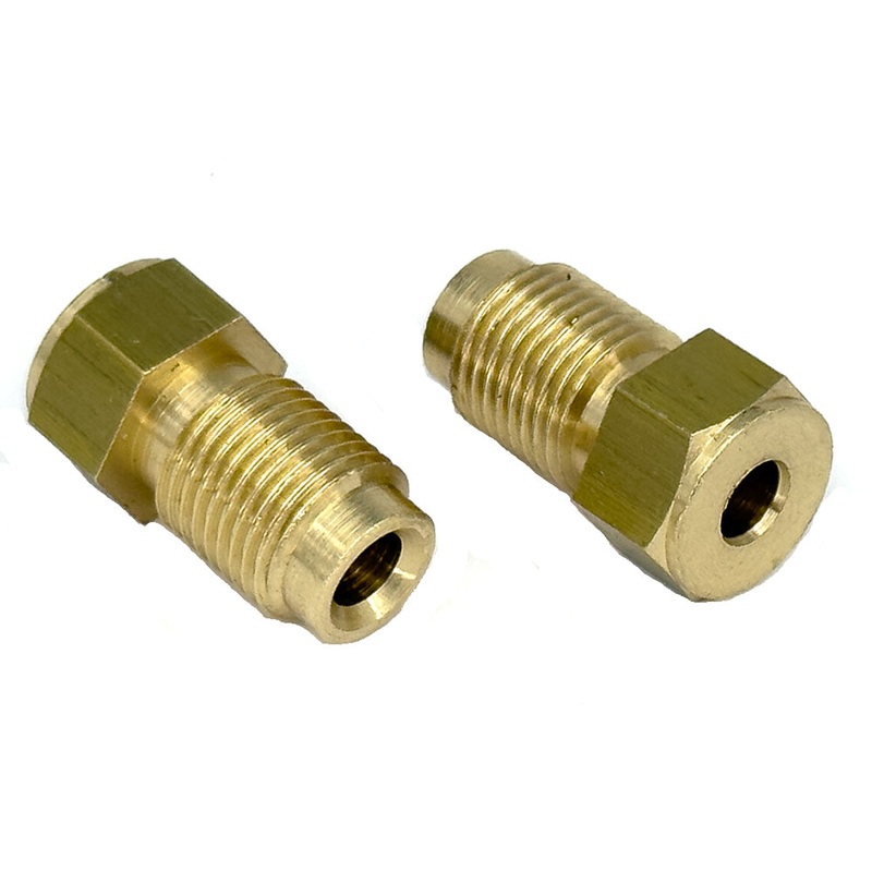 Brass 7/16" x 24 UNF Male Union For 3/16" Pipe