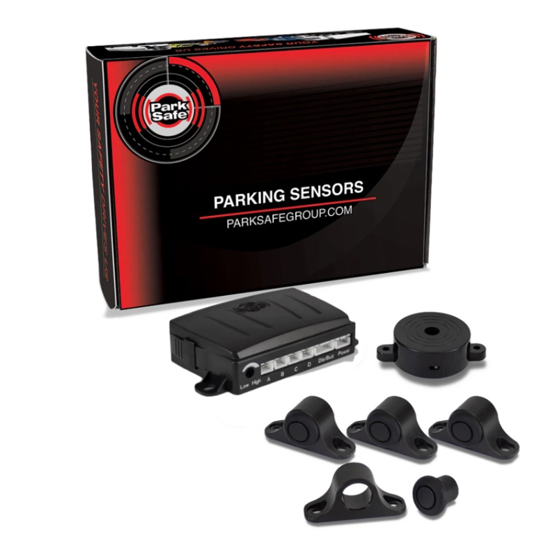 Commercial Rear Parking Sensor Kit - Black Angled Rubber Heads with Underhung Bracket - 18.8mm