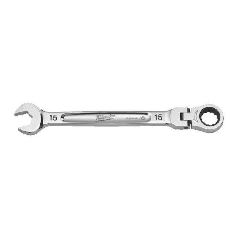 Milwaukee 15mm Max Bite Flexible Head Ratcheting Combination Spanner