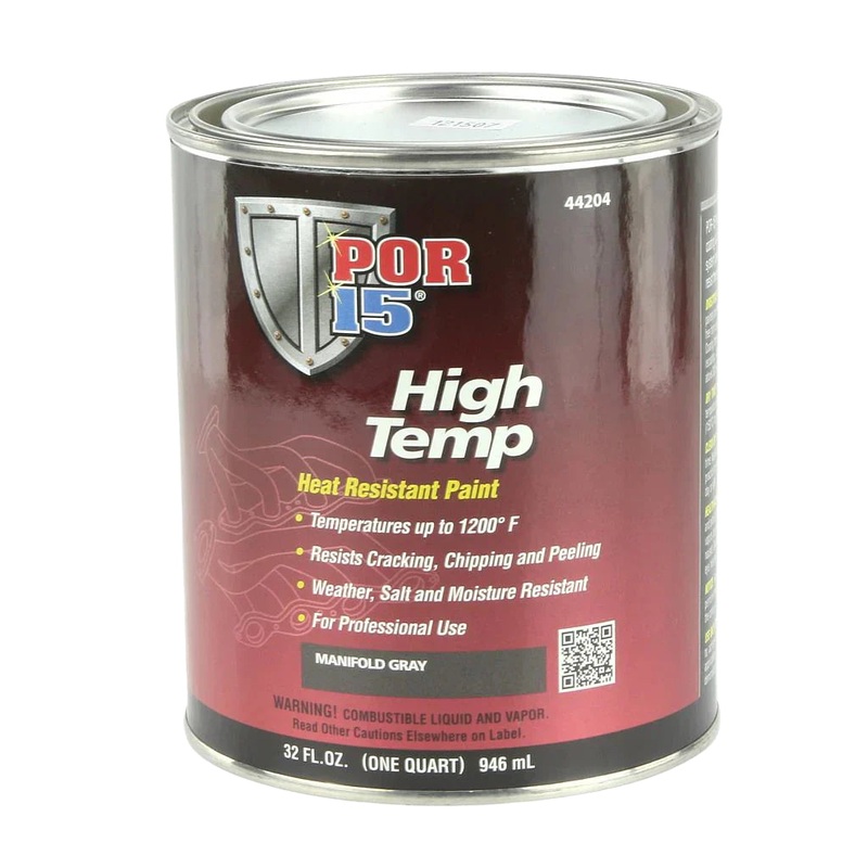 POR15 High Temperature Brush On Paint Flat Grey 946ml