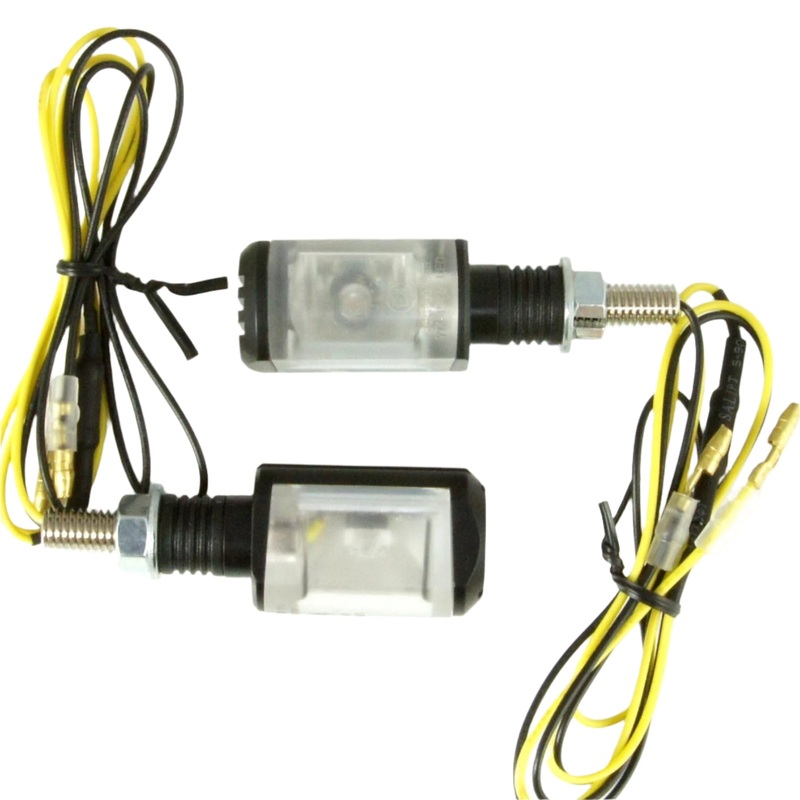 Small LED Amber Stalk Indicators Aluminium Body 55mm Pair