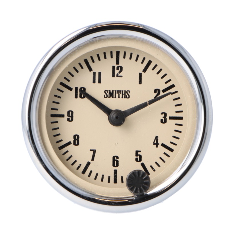 Smiths Analogue Time Clock Black / Magnolia Face Magnolia