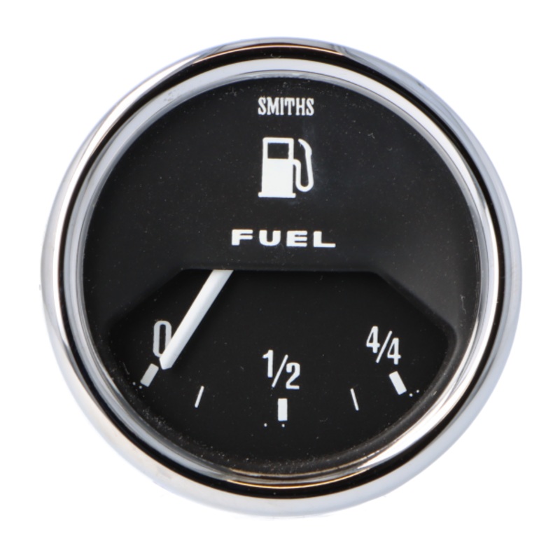 Smiths Classic 52mm Fuel Gauge - Black Face - Chrome Bezel