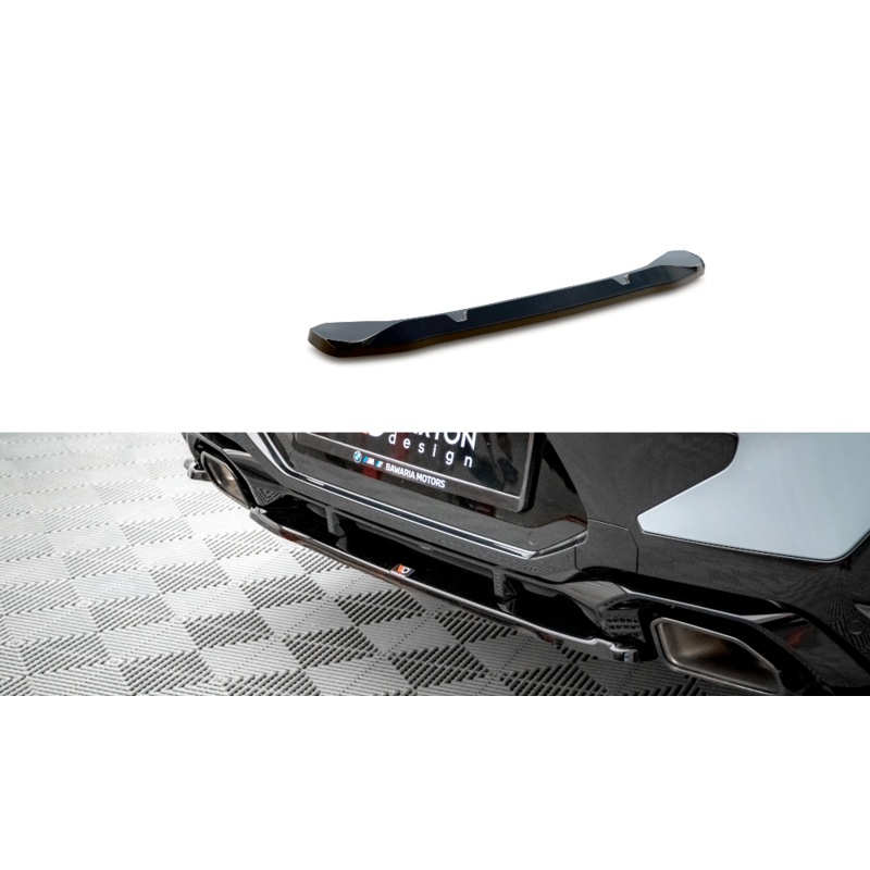 CENTRAL REAR SPLITTER FOR BMW X4 M-PACK G02 FACELIFT GLOSS BLACK