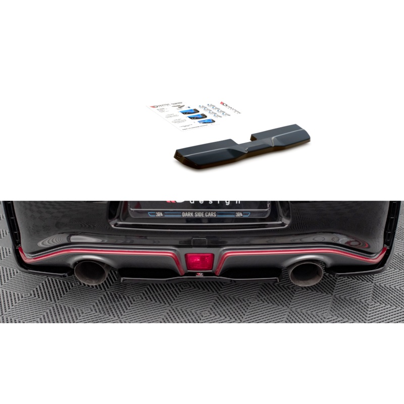 CENTRAL REAR SPLITTER FOR NISSAN 370Z NISMO FACELIFT GLOSS BLACK