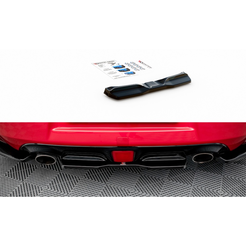 CENTRAL REAR SPLITTER FOR V.2 NISSAN 370Z GLOSS BLACK