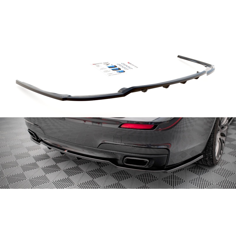 CENTRAL REAR SPLITTER (WITH VERTICAL BARS) BMW 7 M-PACK F01 GLOSS BLACK