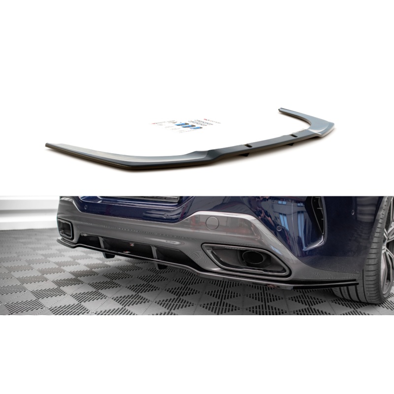 CENTRAL REAR SPLITTER (WITH VERTICAL BARS) BMW 8 GRAN COUPE M-PACK G16 GLOSS BLACK