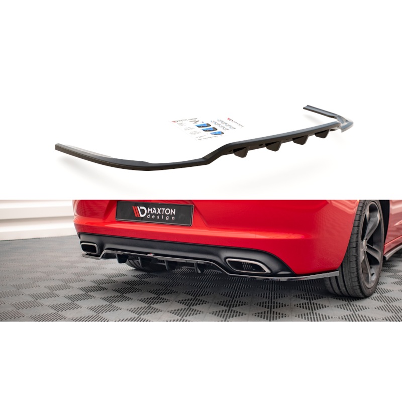 CENTRAL REAR SPLITTER (WITH VERTICAL BARS) DODGE CHARGER RT MK7 FACELIFT GLOSS BLACK
