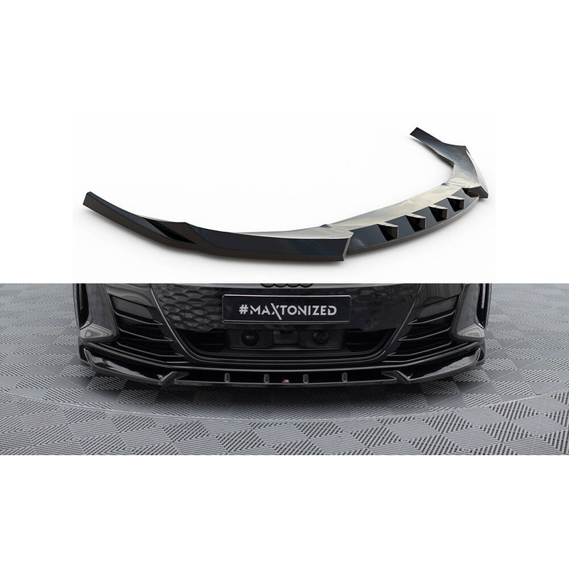 FRONT SPLITTER V.1 AUDI E-TRON GT / RS GT MK1 GLOSS BLACK