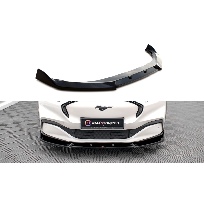 FRONT SPLITTER V.1 FORD MUSTANG MACH-E MK1 GLOSS BLACK
