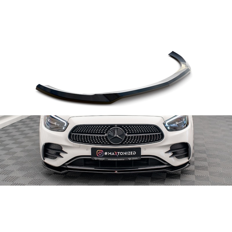 FRONT SPLITTER V.1 MERCEDES-BENZ E AMG-LINE W213 FACELIFT GLOSS BLACK
