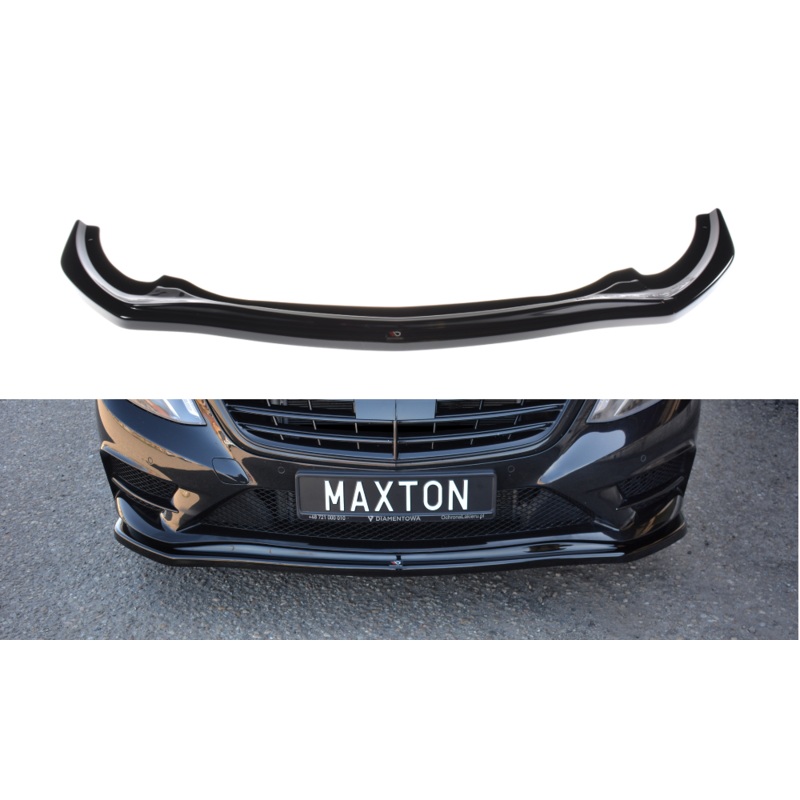 FRONT SPLITTER V.1 MERCEDES-BENZ S-CLASS AMG-LINE W222 GLOSS BLACK