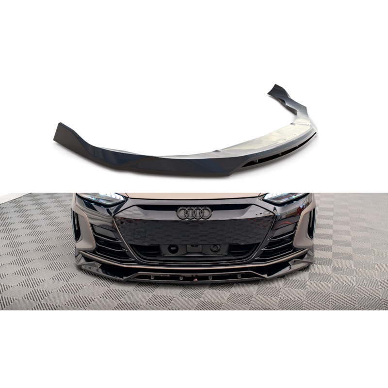 FRONT SPLITTER V.2 AUDI E-TRON GT / RS GT MK1 GLOSS BLACK
