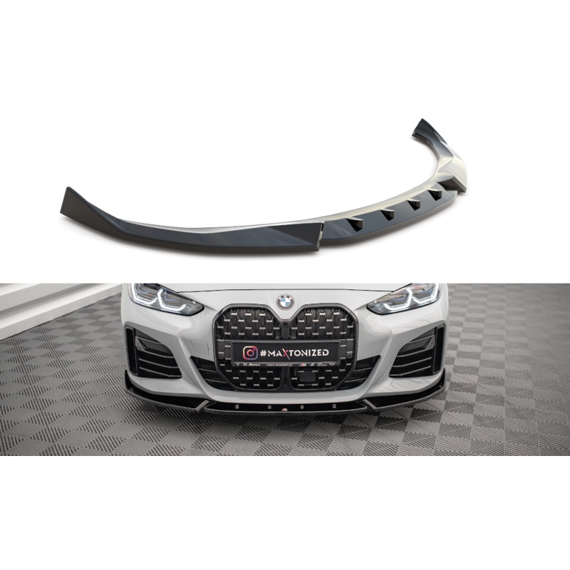 FRONT SPLITTER V.2 BMW 4 / I4 GRAN COUPE M-PACK G26 GLOSS BLACK