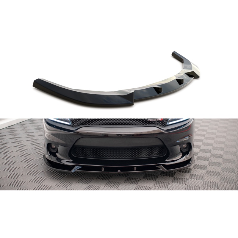 FRONT SPLITTER V.2 DODGE CHARGER SRT MK7 FACELIFT GLOSS BLACK