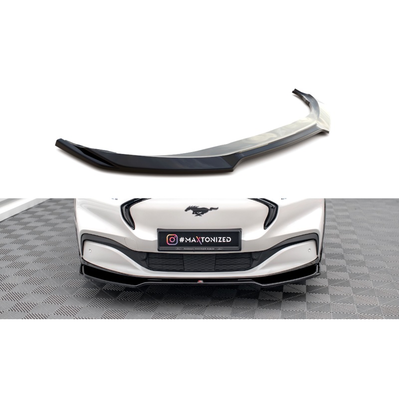FRONT SPLITTER V.2 FORD MUSTANG MACH-E MK1 GLOSS BLACK