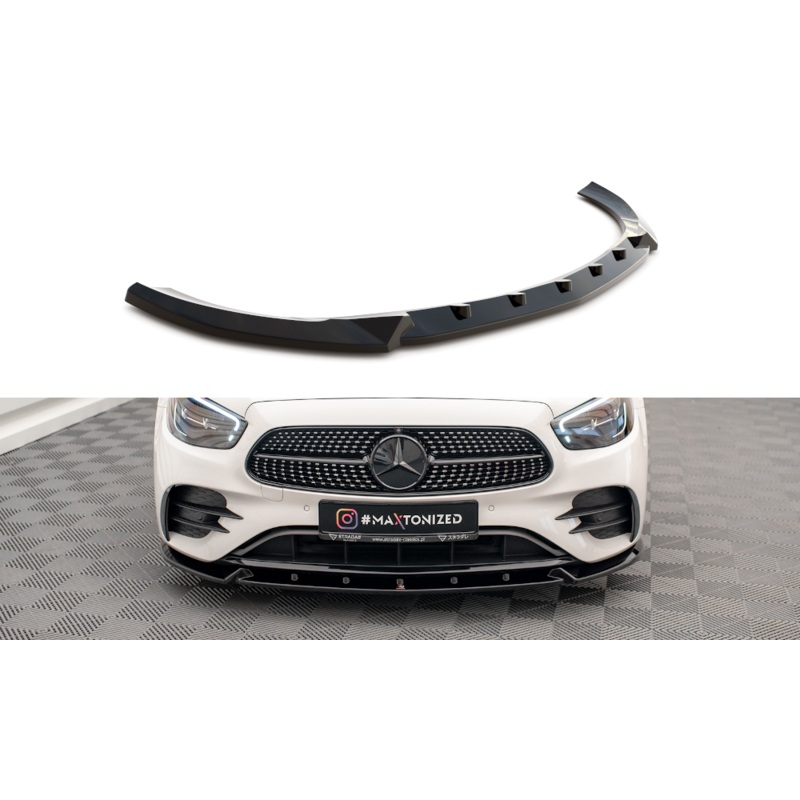 FRONT SPLITTER V.2 MERCEDES-BENZ E AMG-LINE W213 FACELIFT GLOSS BLACK