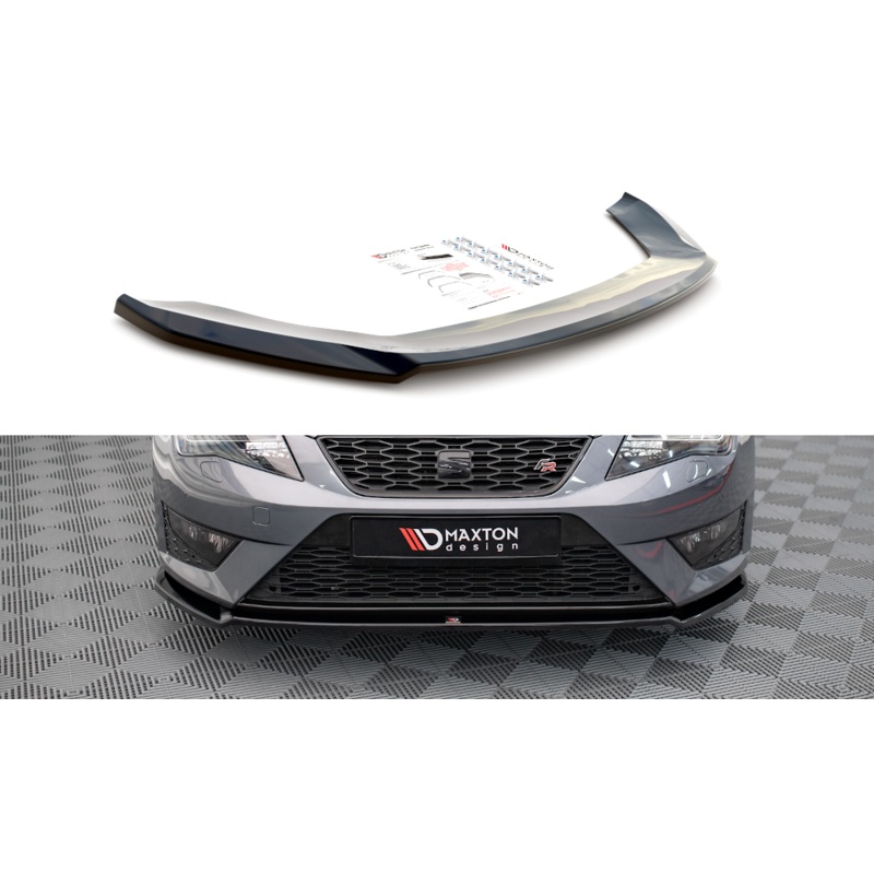 FRONT SPLITTER V.2 SEAT LEON FR / CUPRA MK3 GLOSS BLACK