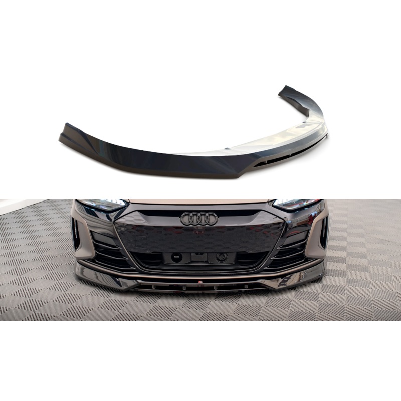 FRONT SPLITTER V.3 AUDI E-TRON GT / RS GT MK1 GLOSS BLACK