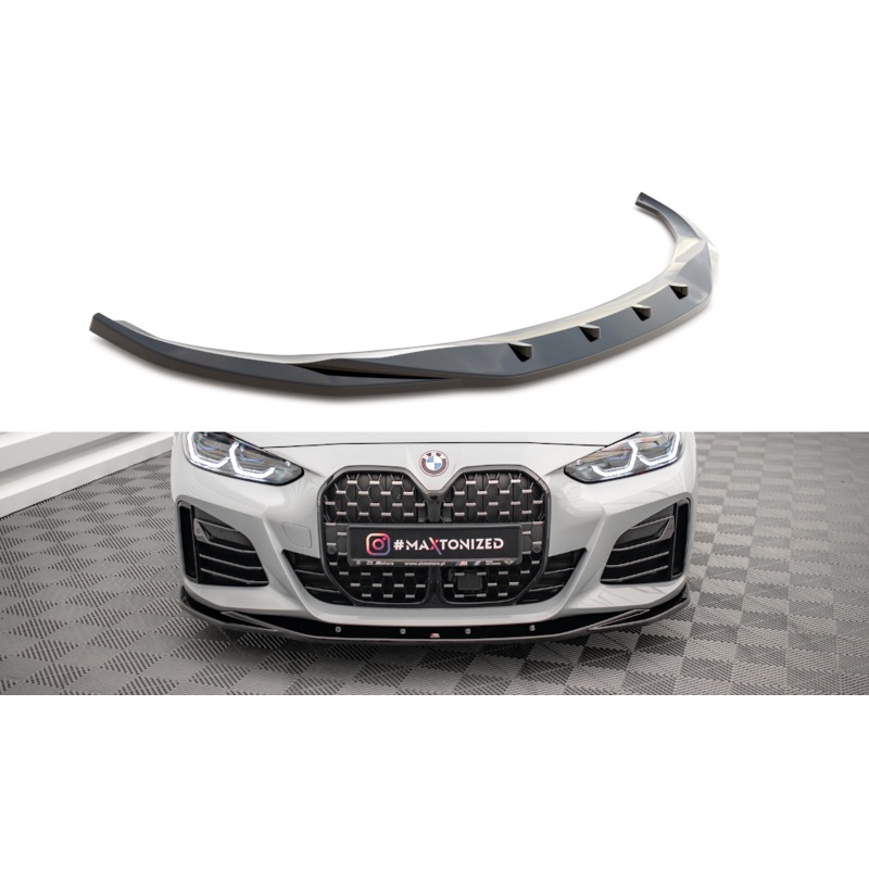 FRONT SPLITTER V.3 BMW 4 / I4 GRAN COUPE M-PACK G26 GLOSS BLACK