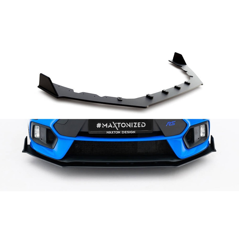 RACING DURABILITY FRONT SPLITTER V.2 FORD FOCUS RS MK3 BLACK + GLOSS FLAPS