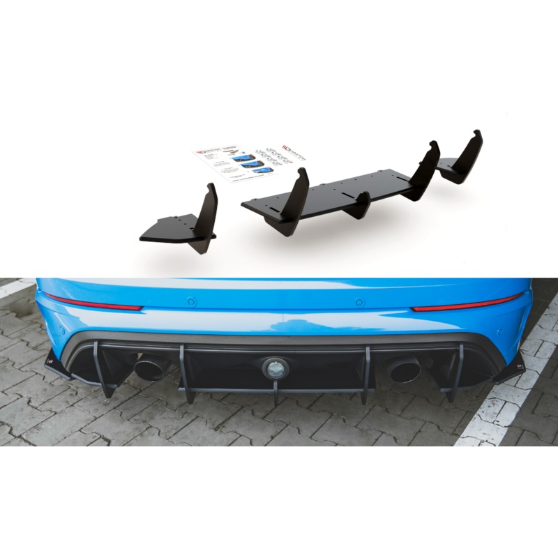 RACING DURABILITY REAR DIFFUSER FORD FOCUS RS MK3 BLACK