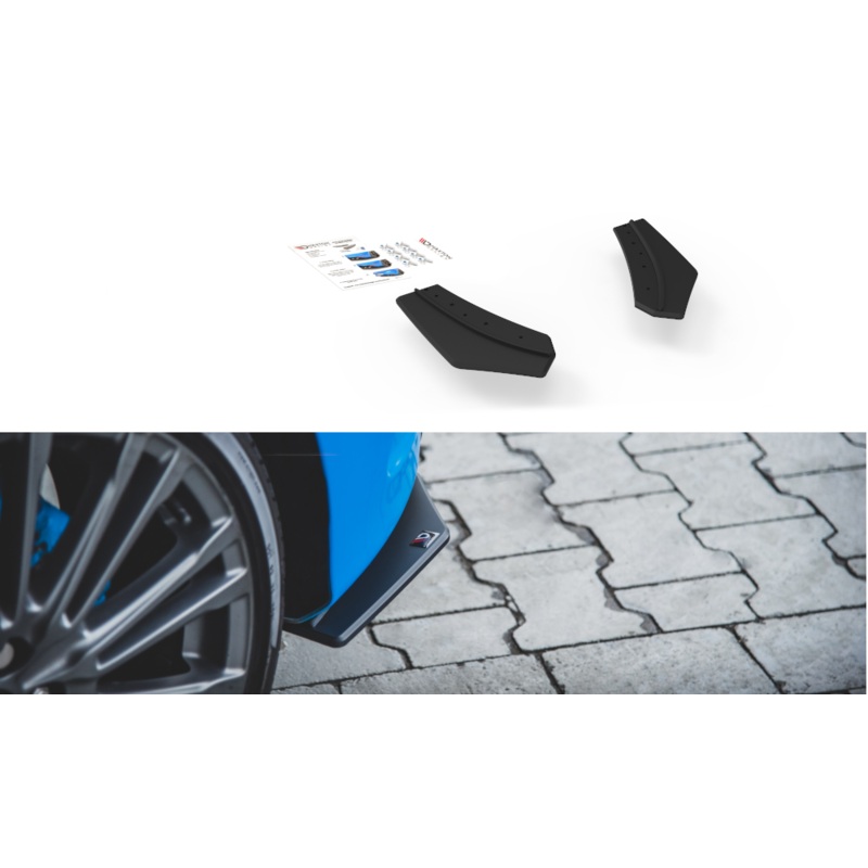 RACING DURABILITY REAR SIDE SPLITTERS FORD FOCUS RS MK3 BLACK
