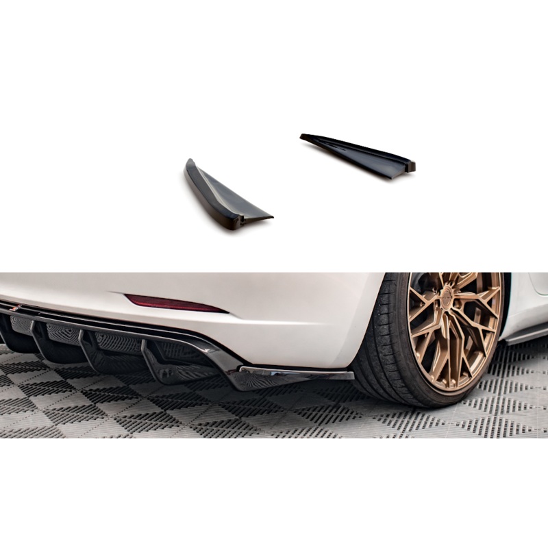 REAR SIDE SPLITTERS V.2 TESLA MODEL 3 (set for Maxton valance V.2) GLOSS BLACK