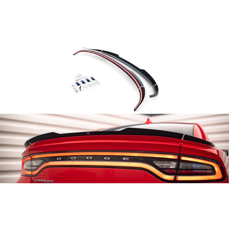 SET OF SPOILER CAPS DODGE CHARGER RT MK7 FACELIFT GLOSS BLACK