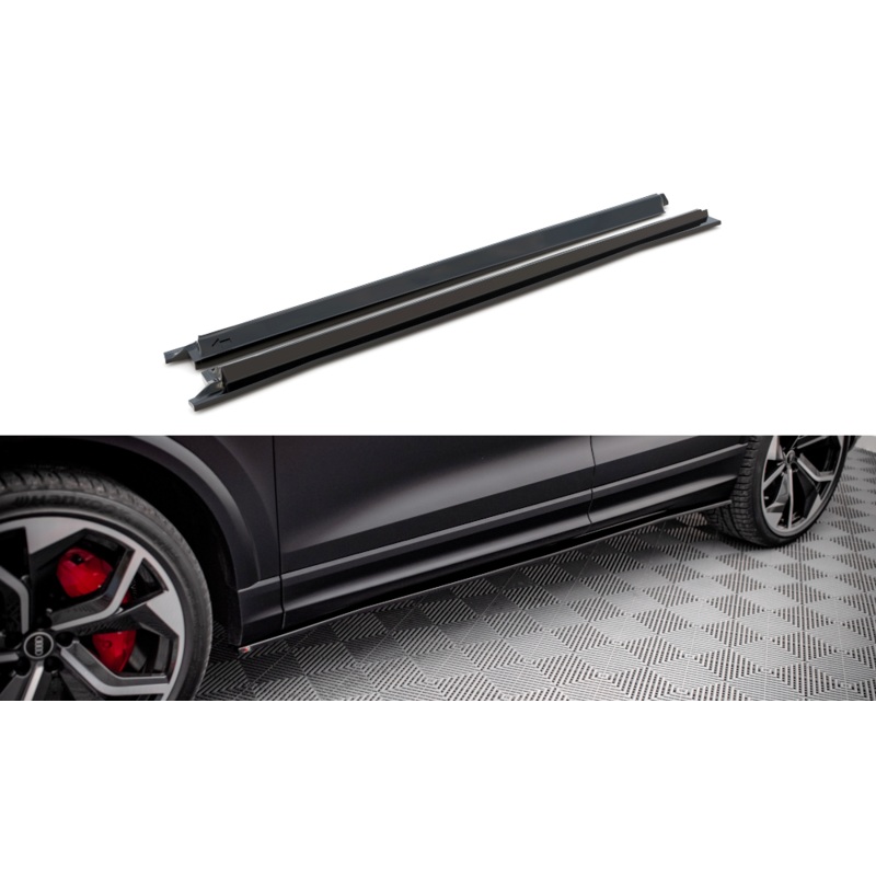 SIDE SKIRTS DIFFUSERS AUDI RSQ8 MK1 GLOSS BLACK