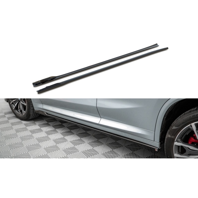 SIDE SKIRTS DIFFUSERS BMW X4 M-PACK G02 FACELIFT GLOSS BLACK