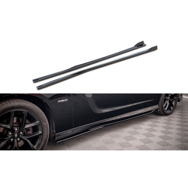 SIDE SKIRTS DIFFUSERS DODGE CHARGER SRT MK7 FACELIFT GLOSS BLACK