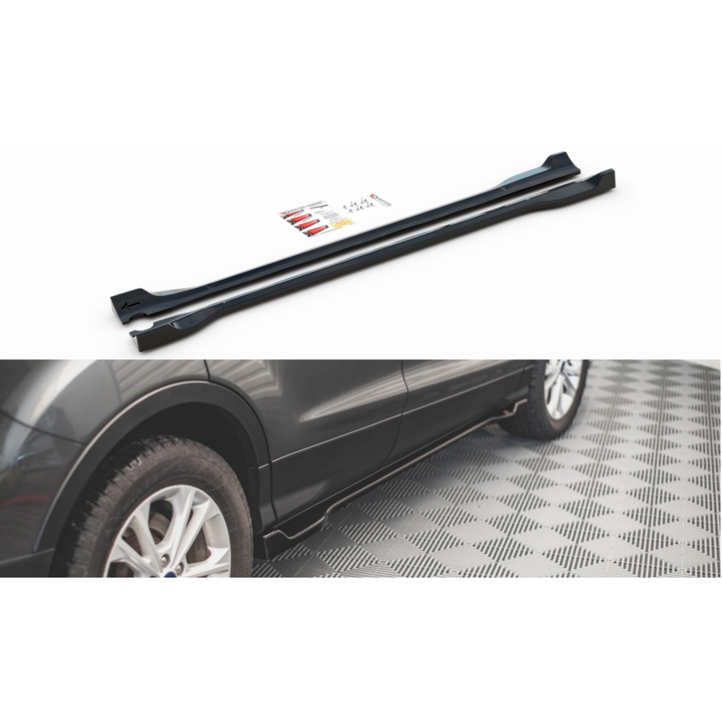SIDE SKIRTS DIFFUSERS FORD ESCAPE MK3 GLOSS BLACK
