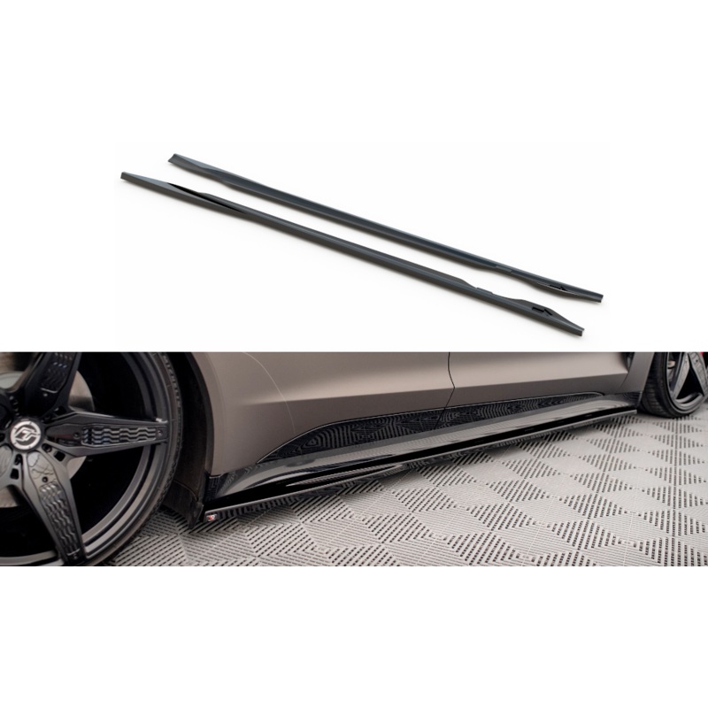 SIDE SKIRTS DIFFUSERS V.1 AUDI E-TRON GT / RS GT MK1 GLOSS BLACK