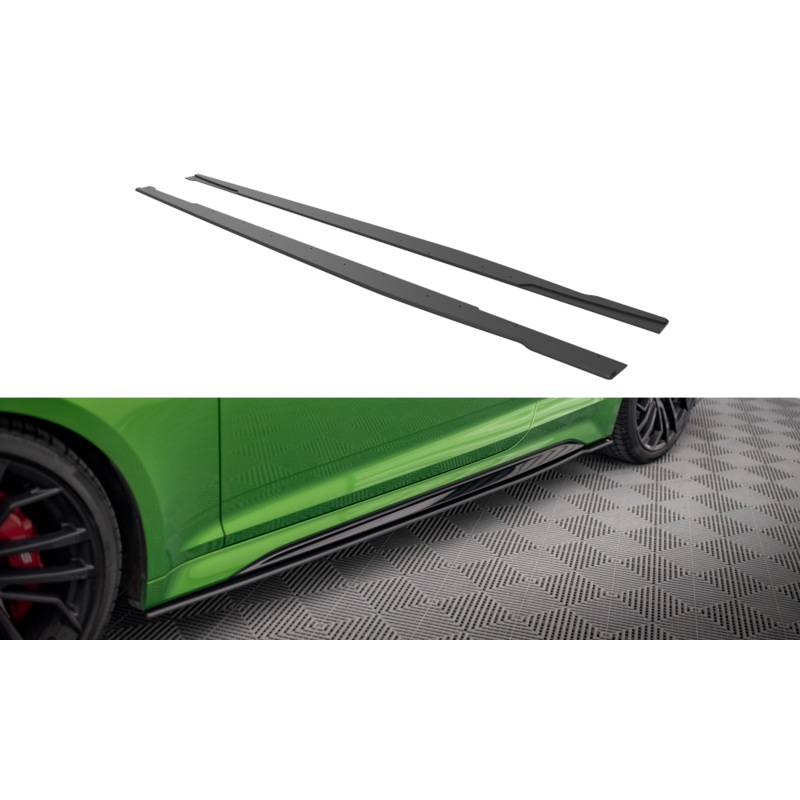 STREET PRO SIDE SKIRTS DIFFUSERS AUDI RS5 COUPE F5 FACELIFT BLACK